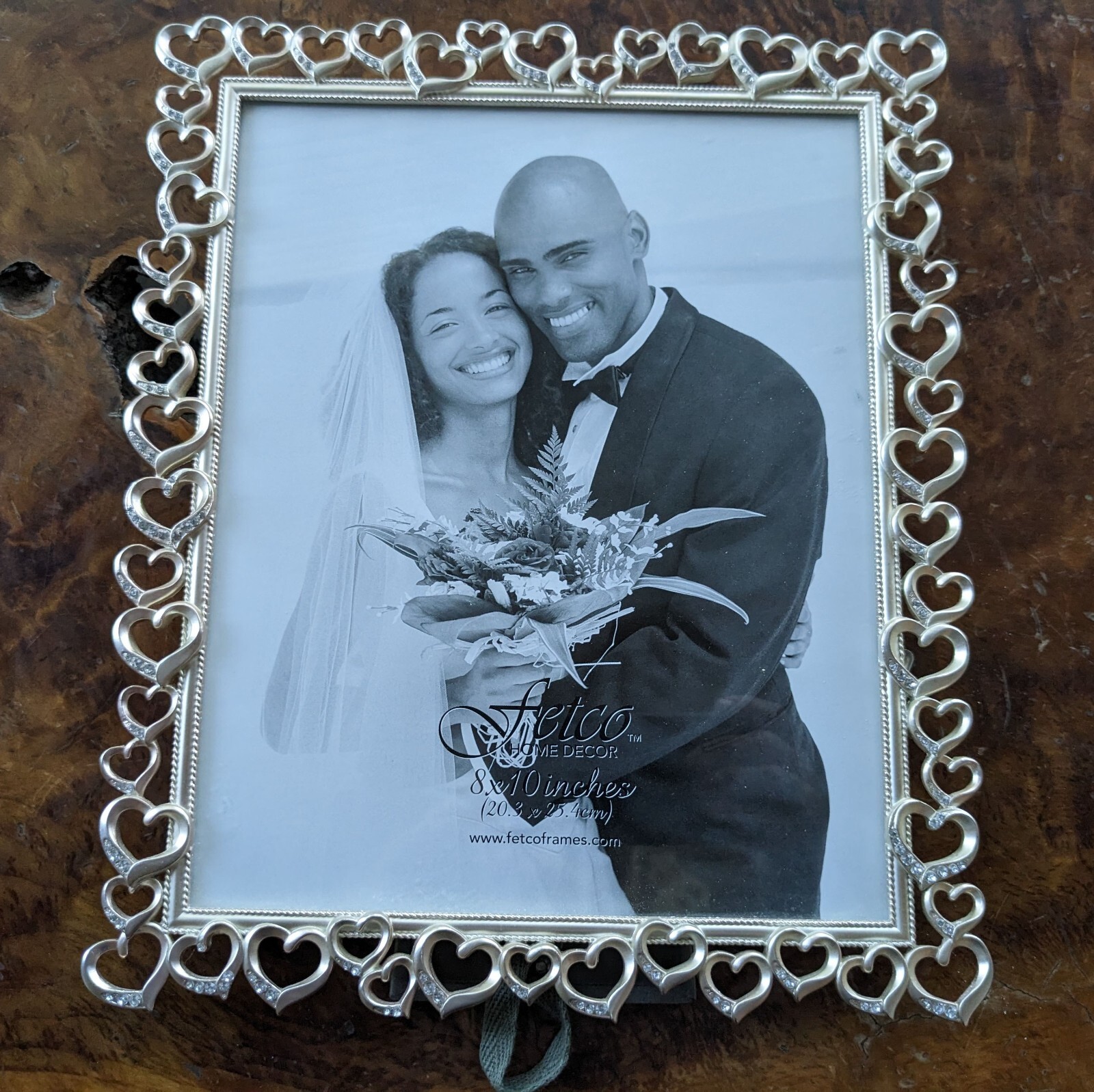 Fetco Silver Picture Frame Hearts And Crystals 8