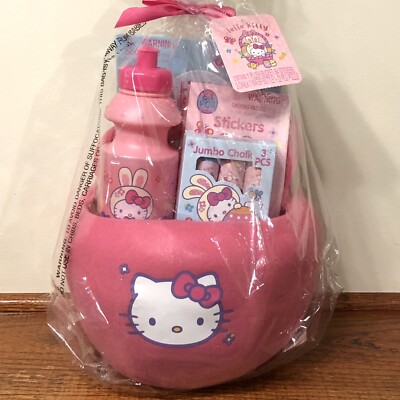 Sanrio HELLO KITTY Plush Easter Pink Basket Bag Easter Bunny Gift Set 2024 New