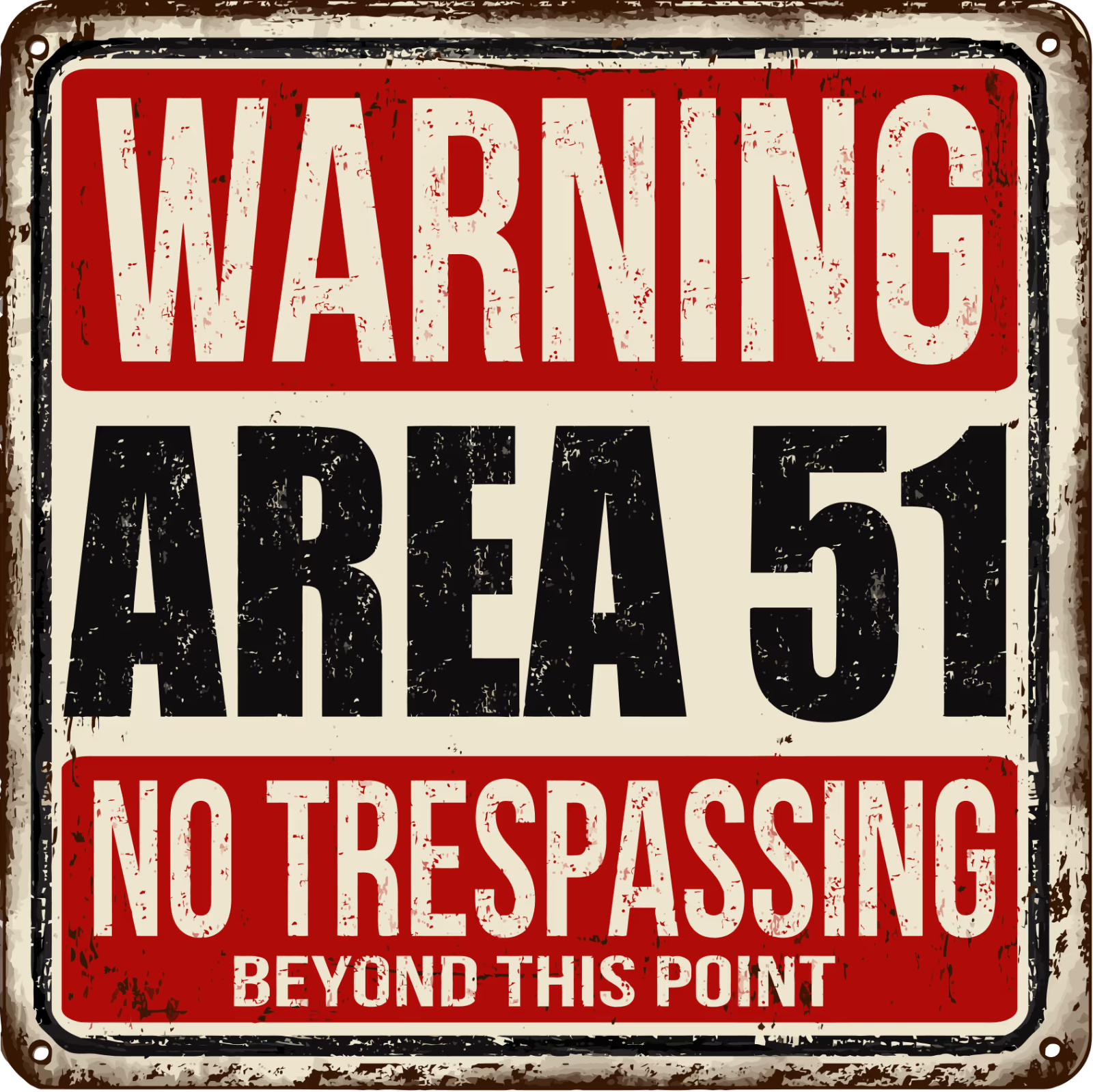 Warning Area 51 Roswell Alien UFO Self Adhesive Vinyl Sticker