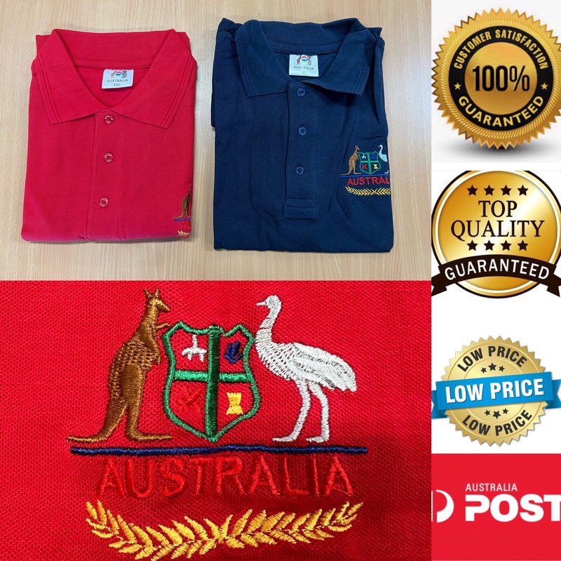 Australia Souvenir Polo shirt kangaroo Australian Souvenir cotton, AU stock