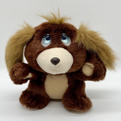 Vintage 1989 Galoob LOST  N and FOUNDS Plush Puppy Dog Caramel Brown Crying