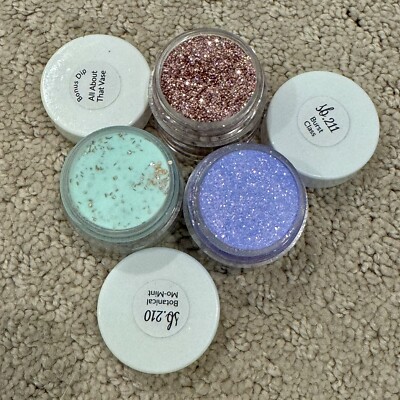 Sparkle & Co Nail Dip Powder .25oz Mini Set Of 3 Vase Botanical Burst Class