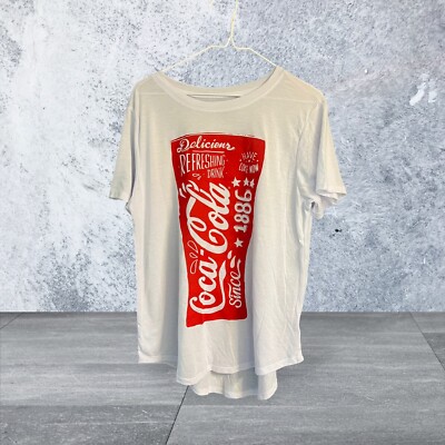 Coca Cola Women's Juniors T-shirt - White & Red - Size: XXL (19) - NWT July 4th
