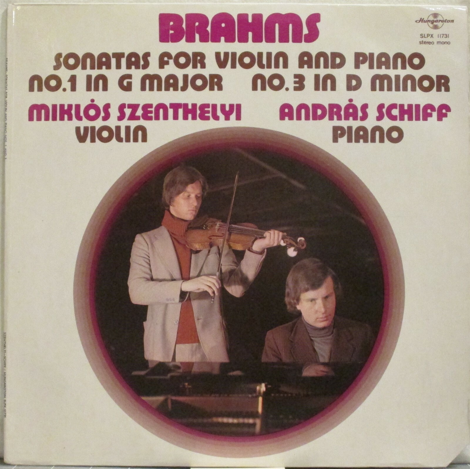 BRAHMS Violin Sonatas Nos. 1 & 3 LP Miklos Szenthelyi