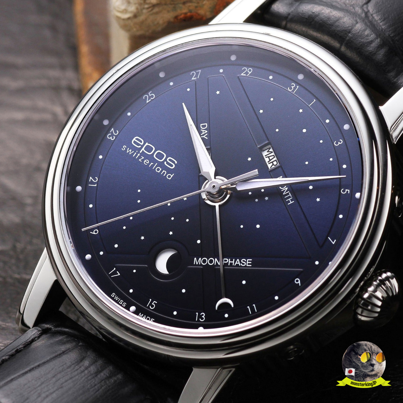 EPOS Night Sky 3391BL Emotion Moon Phase Calendar Automatic
