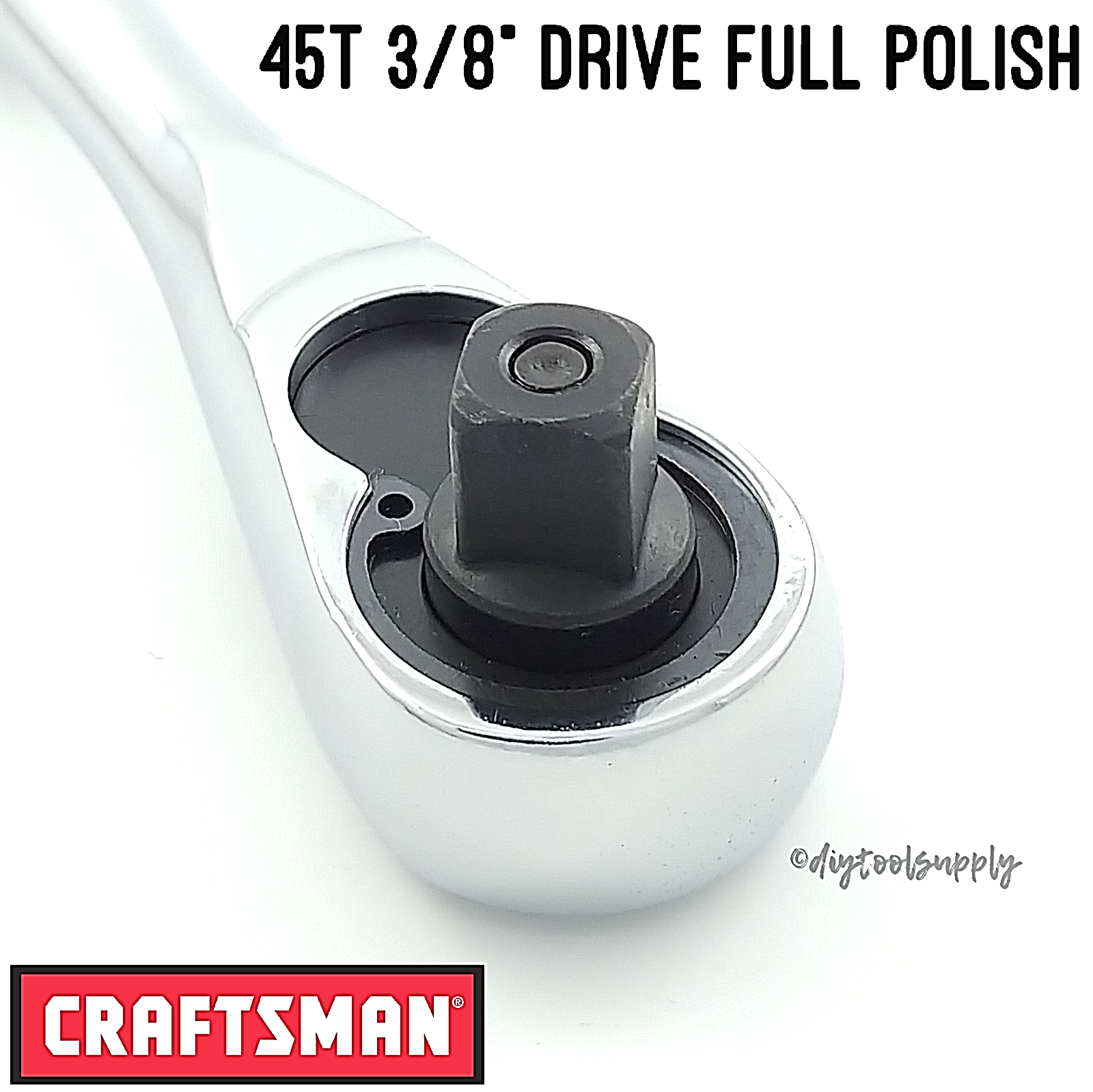 Craftsman 3/8" Drive Ratchet Socket Wrench 45t Full Polish Quick