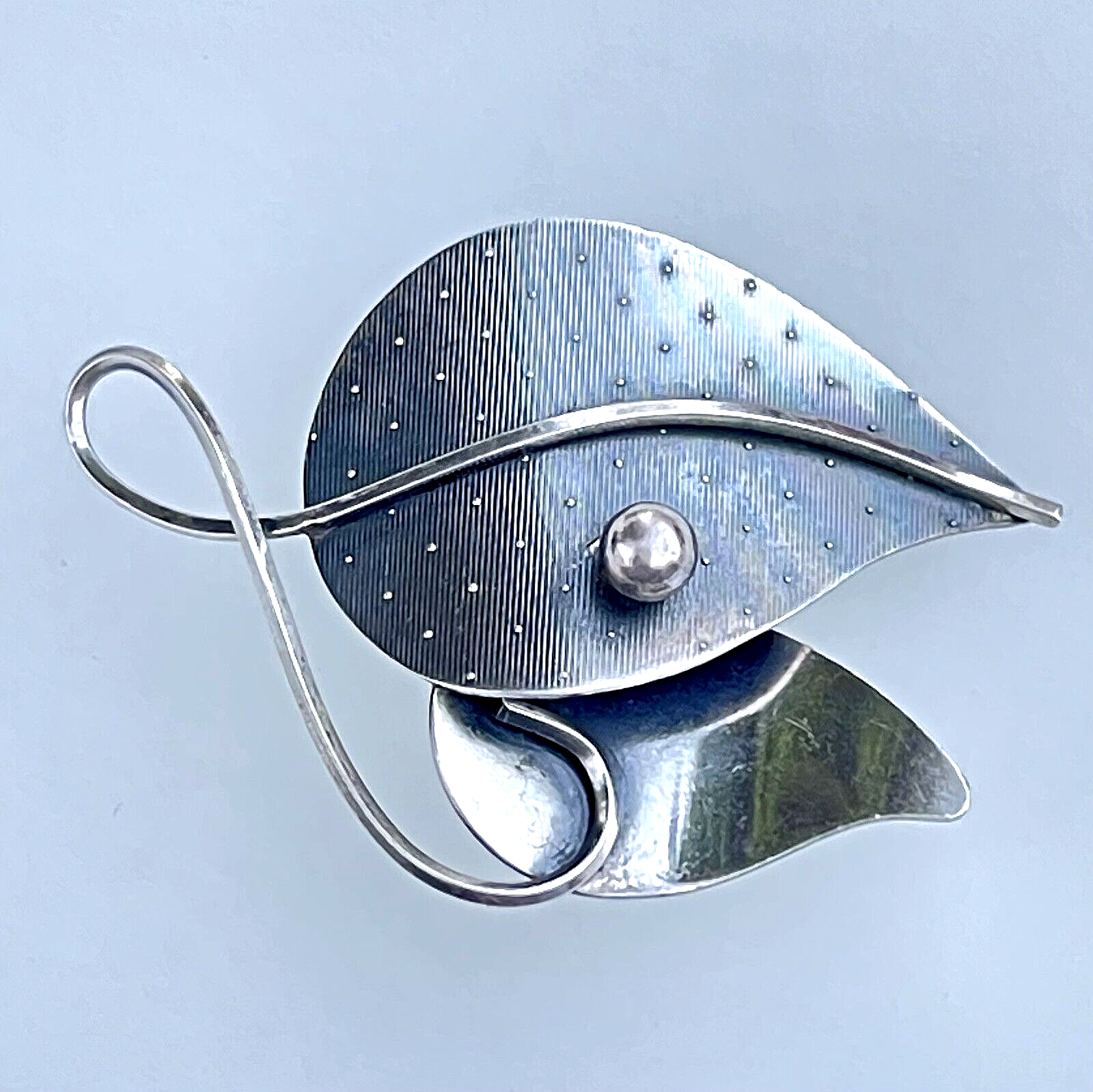 Kordes & Lichtenfels Sterling Silver Pin Brooch Leaf Leaves