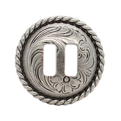 Antique Nickel Slotted Rope Edge Concho 1" 3484-ANS