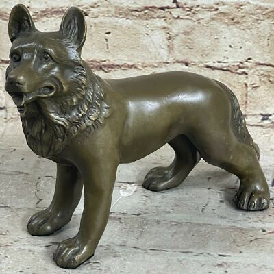 Bronze Sheppard Dog Statue Casting Dogs German Breeds Sculpture Garden Deal