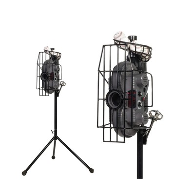666BH Dual-Wheel Baseball Pitching Machine for Solo Hitting Training, Fieldin...