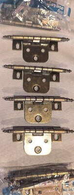 8 Vintage MCM Cabinet Door Hinges Antique Brass Concealed NOS New Jaybee Ajax 