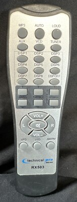 Original Technical Pro REMOTE CONTROL for RX503 -TESTED WORKING OLD STOCK-