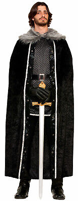 FAUX FUR TRIMMED MEDIEVAL FANTASY CAPE ROBE MEN'S ONE SIZE COSTUME ACCESSORY 