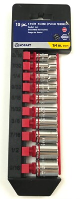 Kobalt 10 Pc 6-Point 1/4'' Drive SAE (Standard) Socket Set 0338636