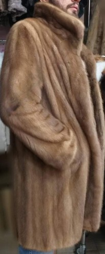 Pre-owned Handmade Man's Real Mink Fur 40" Long Coat All Sizes Upto 2xl In Brown