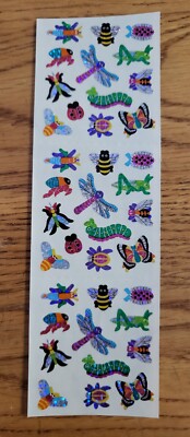 Sandylion BUGS MULTI - 1 Sheet of Vintage Multi Bugs Stickers (3 Segments)