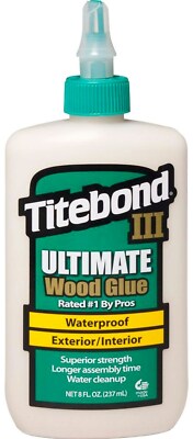 Titebond III 3 Ultimate WOOD GLUE WaterProof UV resistant Tight Bond 8 oz 1413