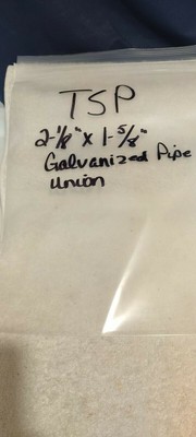 TSP 2-1/8'' x 1-5/8'' Galvanized Pipe Union Threaded Fitting, Malleable Iron
