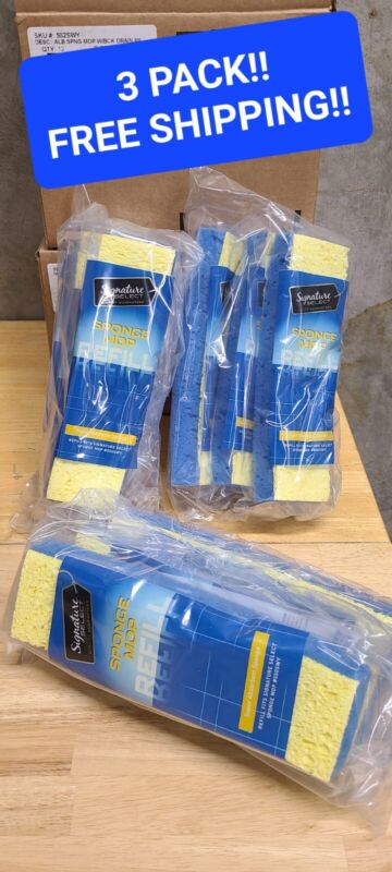 Quickie/Signature Select (3 PACK) Sponge Mop Refills #502SWY