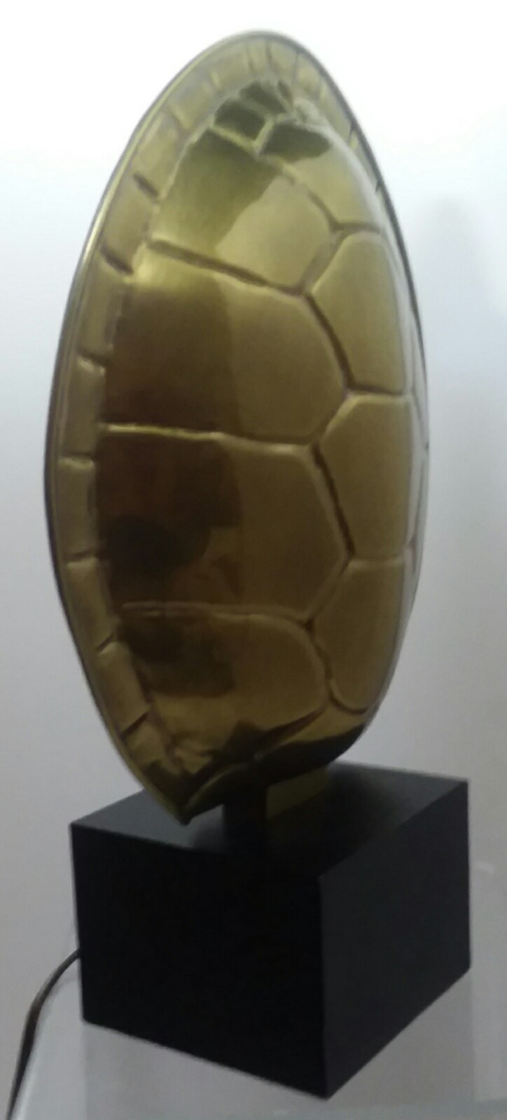 Vintage Brass Lamp TV Table Chapman '70s  Mid Century Mod TortoiseTurtle Shell