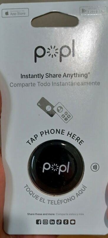 Popl Black Key Chain Instantly Share Anything! Popl Direct NFC NWT
