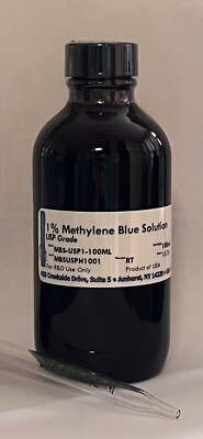 1% Methylene Blue Solution With Dropper - USP Grade - 100mL