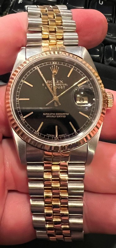 ROLEX VINTAGE Oyster Perpetual 16233 36MM Black Dial Datejust C.