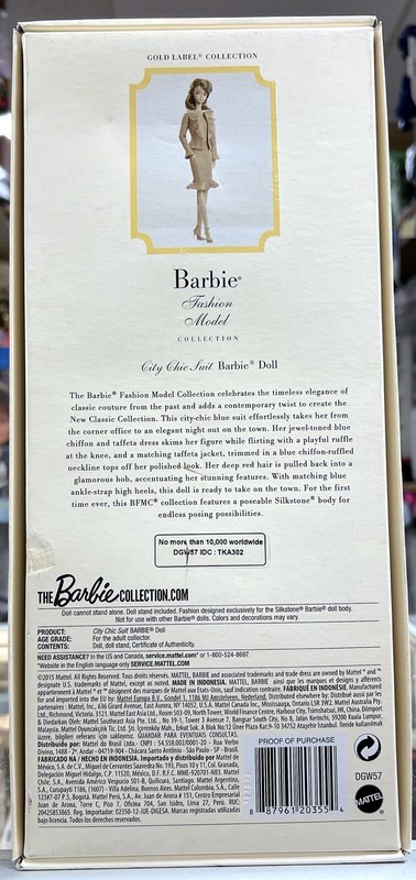 Barbie Collector Fashion Model Collection City Chic Suit Gold Label 2015