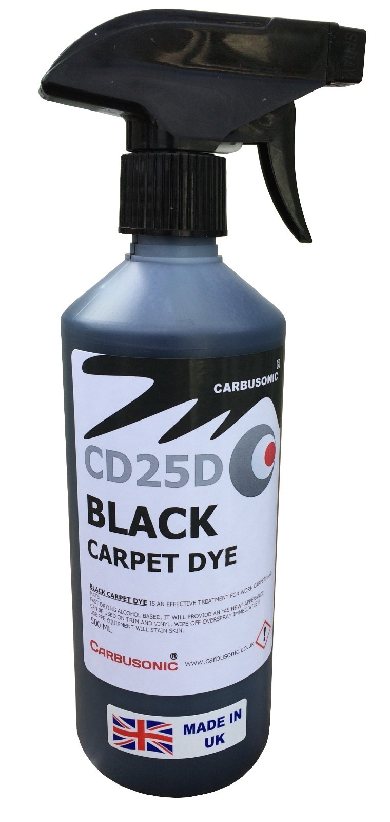 Black dye 500 ml trigger spray for interior trim renovation carpets