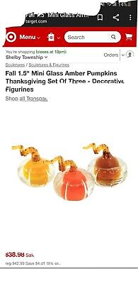 Miniature Blown Glass Pumpkins Set Of 3