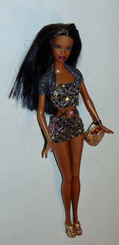OOAK BARBIE Repaint PLATFORM HEELS African American