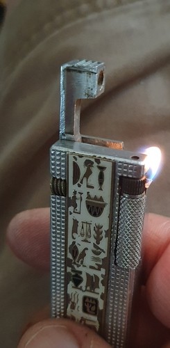 Cygnus Petrol Lighter penguin excellent Hieroglyphics | eBay