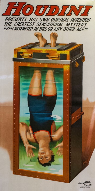 HOUDINI WATER TORTURE  POSTER REPRINT / Collectible Magic Poster Reprint