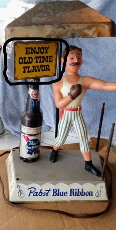 PABST BLUE RIBBON Reproduction  Boxer  SIGN " ENJOY OLD TIME FLAVOR "