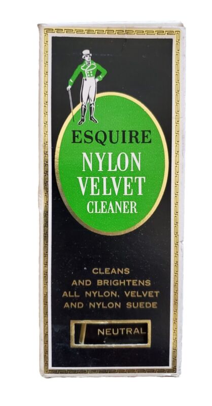 VTG Esquire Nylon Velvet Cleaner In Box Cleans Brightens Nylon Suede 70% Full