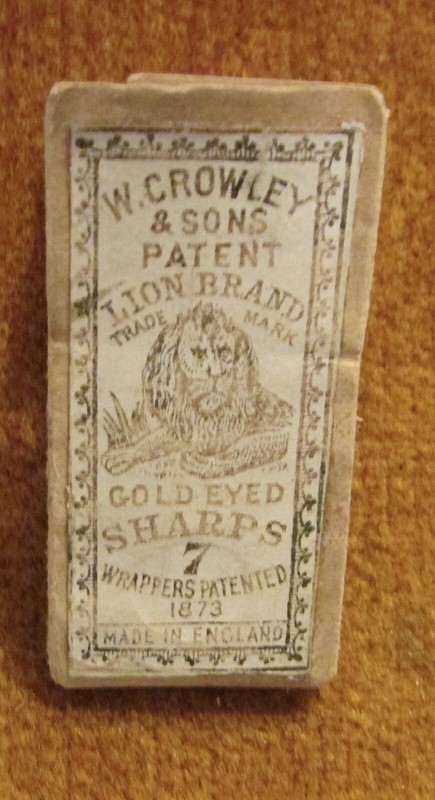 Vintage W Crowley Sons Lion Brand Gold Eyed Sharps 7 made in England 14 Needles