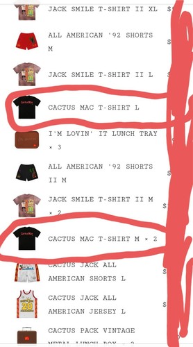 Pre-owned Mcdonald's Travis Scott X Mcdonalds Cactus Mac T-shirt Order Confirmed Limited In Black