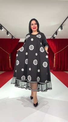 Brend New Designer Darkwin White Dress With Black Lace Plus Size US16/18;20/22