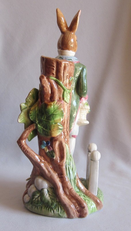 Male Figurine Candlestick Fitz & Floyd Old World Rabbits Pattern