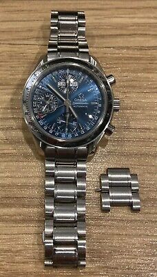 Omega Speedmaster Reduced Triple Date Blue Dial Men's Automatic Cal 1151 Watch
