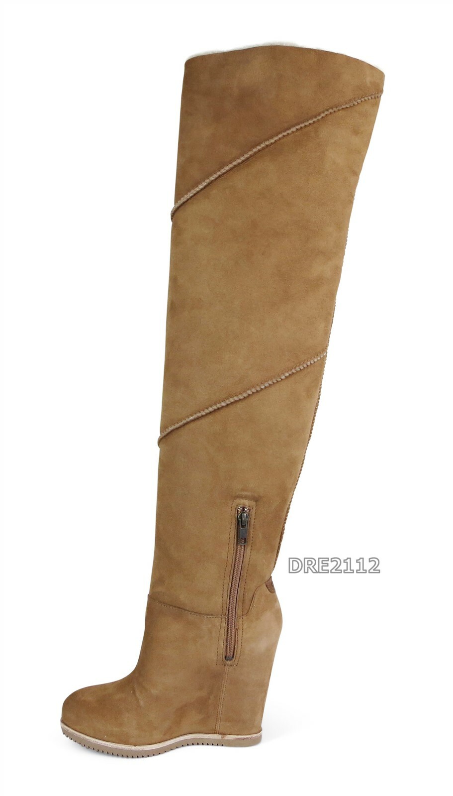 Pre-owned Ugg Classic Mondri Otk Over The Knee Chestnut Wedge Boots Womens Size 7 In Brown