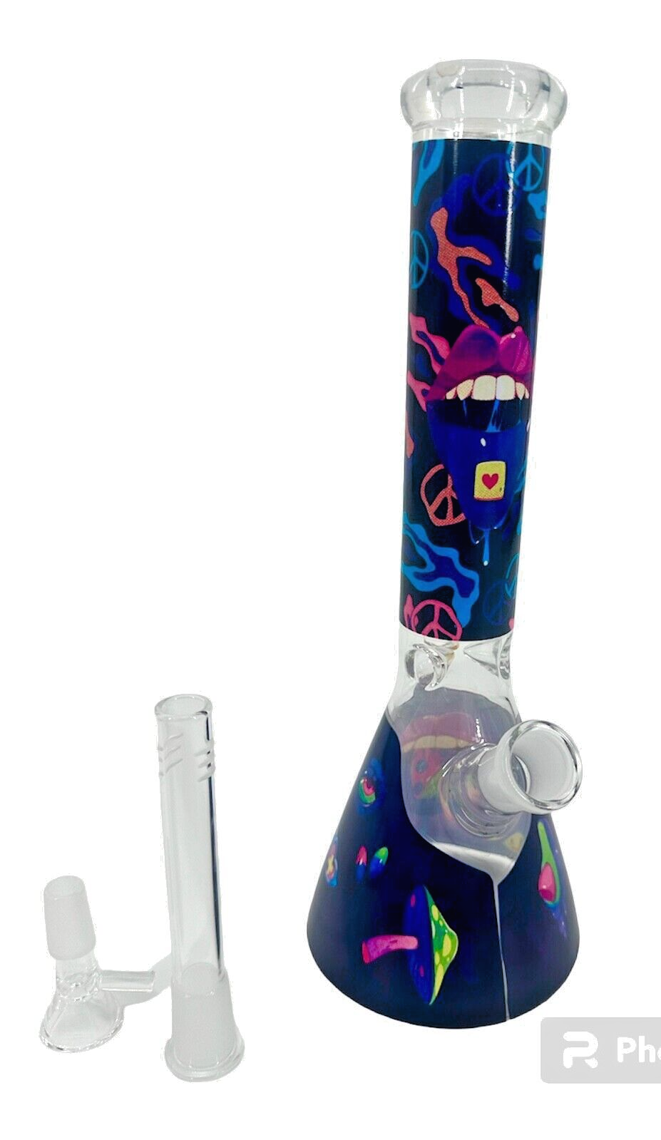 11 Inch Hookah Glass Bong Water Pipes Kiss