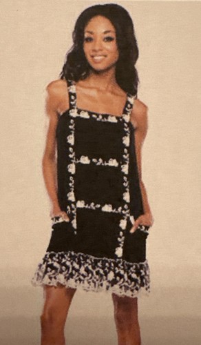 Alice & Olivia Black White Floral Lace Sleeveless A-Line