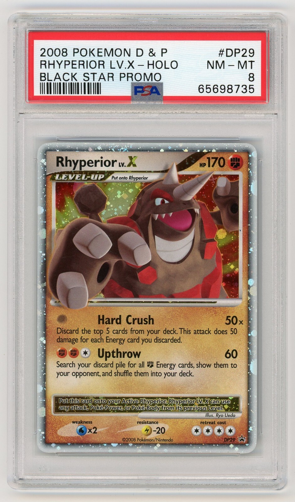 Pokemon Card Rhyperior LV. X DP29 Holo Promo D & P PSA 8 NM Pokemon Card Rhyperior LV. X DP29 Holo Promo D & P PSA 8 NM
