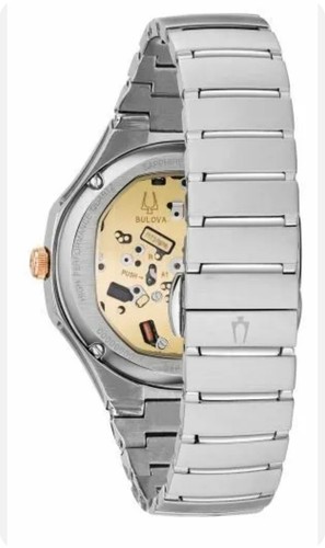 Pre-owned Bulova Women's Quartz Curv Diamond Accents Stainless Steel 40.5mm Watch 98p182