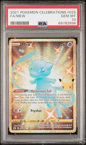 2021 Pokémon Celebrations Mew Secret #025 PSA 10 GEM MT 025 2021 Pokémon Celebrations Mew Secret #025 PSA 10 GEM MT 025