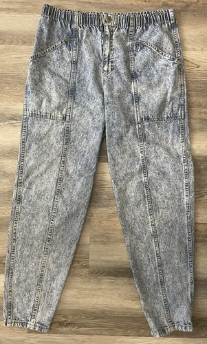 VTG 80s Jeans Acid Wash Jogger Scrunch High Waist American