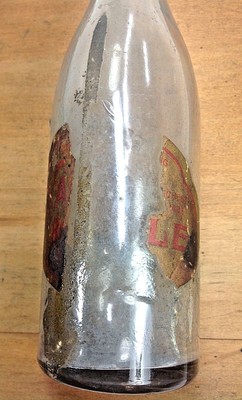 Antique Beer Bottle Slug Plate Bubbles Glass Mahanoy City PA Chas Kaier Brewing