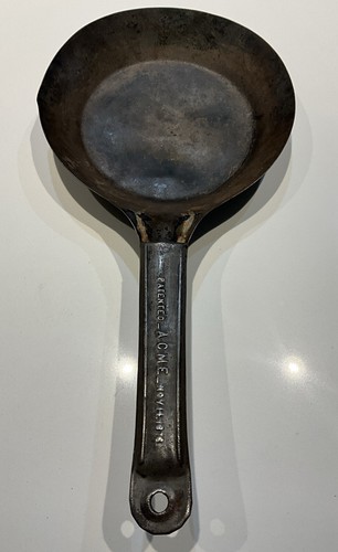 Vintage Old Tin Metal Skillet 6