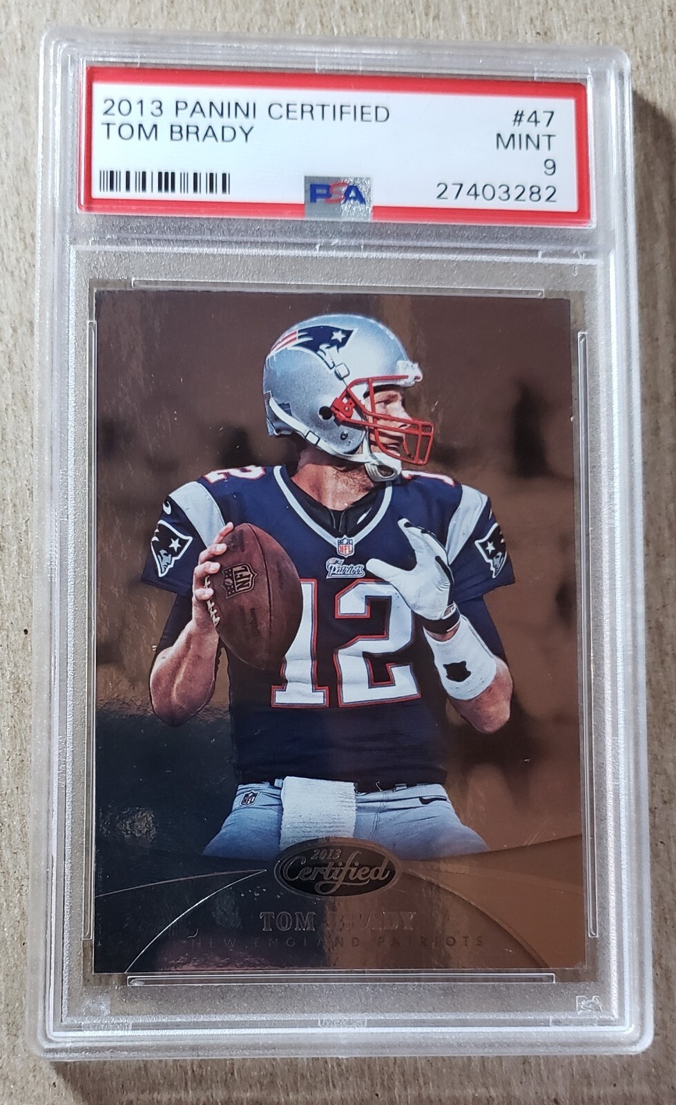 2013 Panini Certified Tom Brady PSA 9 New England Patriots